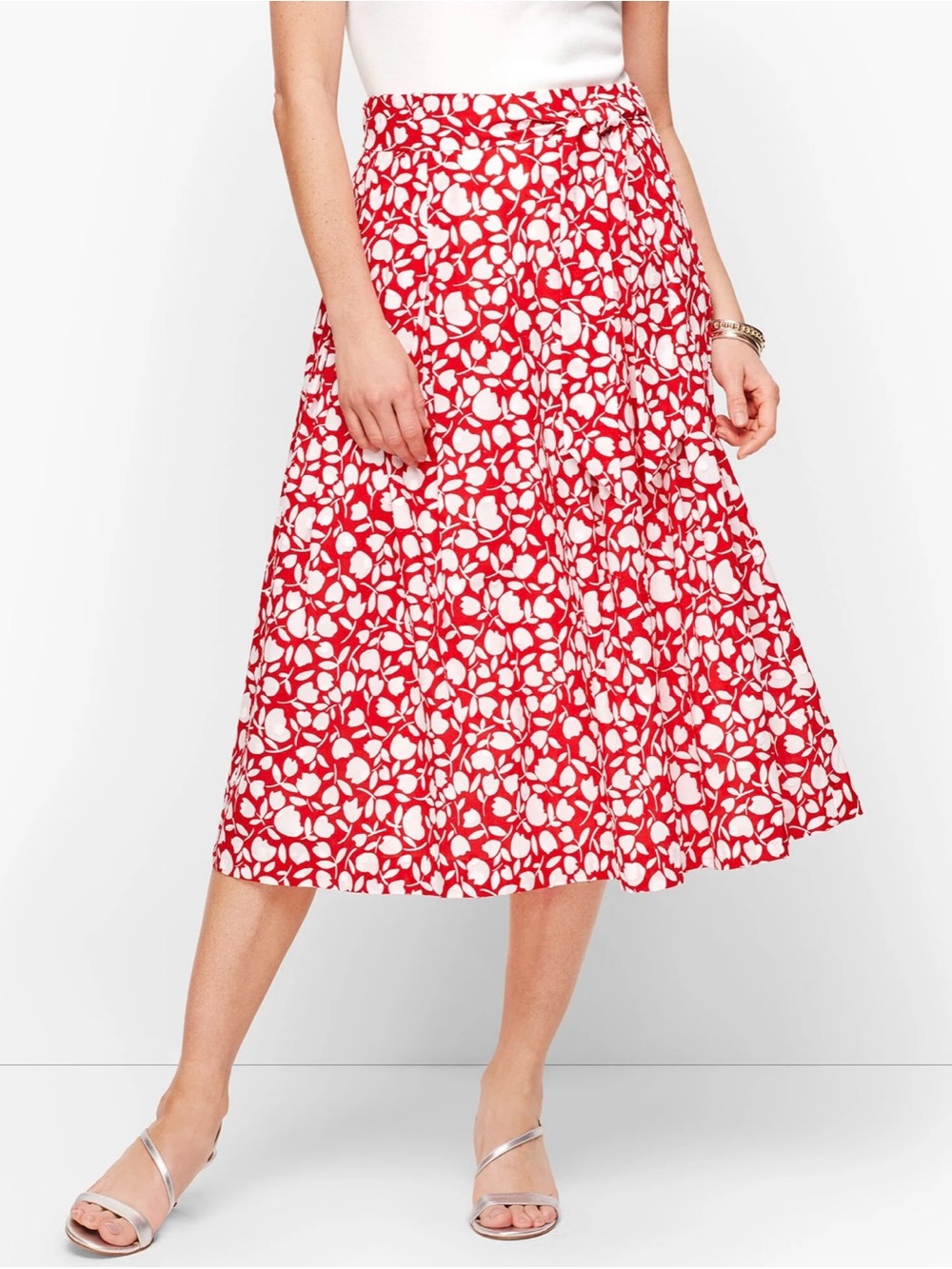 Talbots PLEATED FLORAL MIDI SKIRT size 10